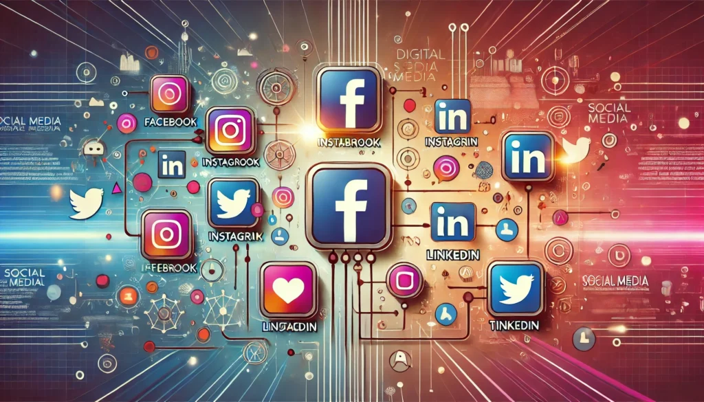 Ilustración sobre plataformas clave en redes sociales para marketing digital