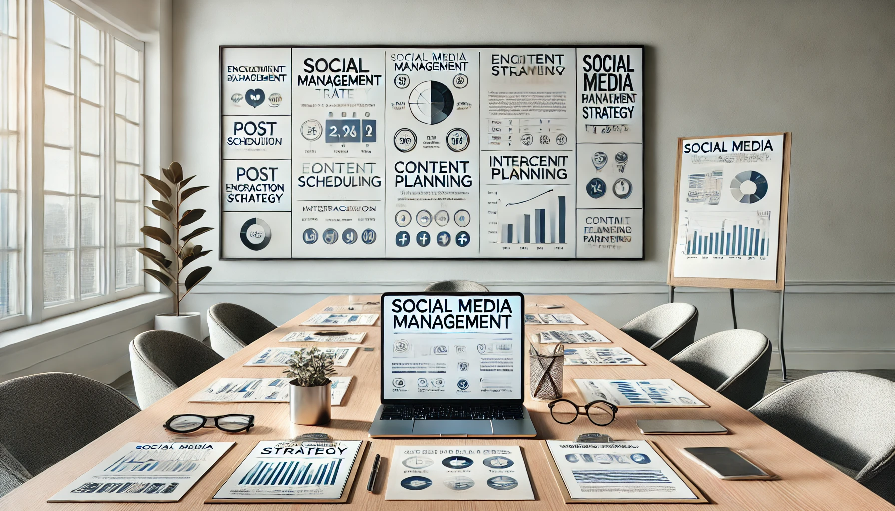 Estrategia para redes sociales con planificación de publicaciones y métricas de interacción