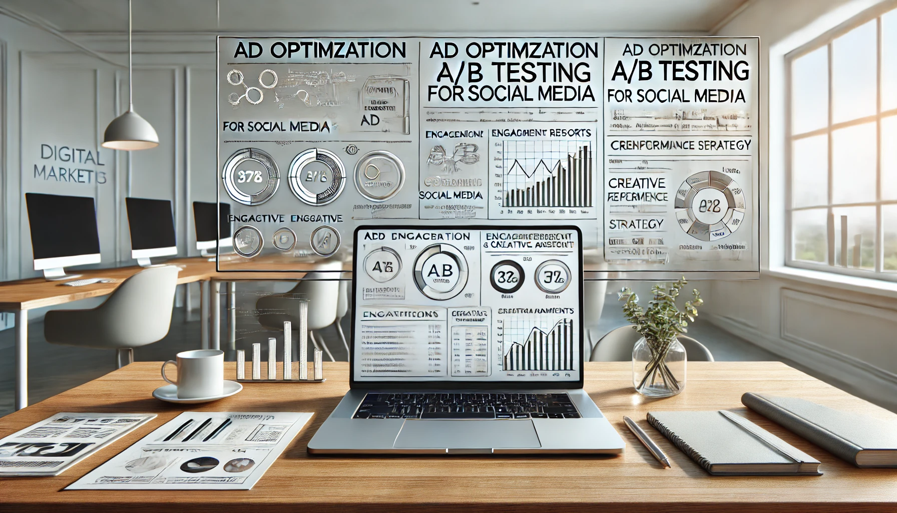 Estrategia de A/B testing y optimización de anuncios en redes sociales, con análisis de rendimiento