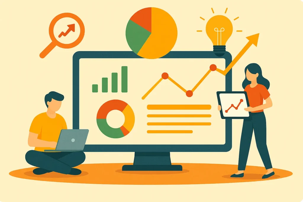 gráficos y tecnología de analítica digital